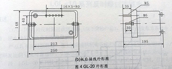 gl-15、25反時(shí)限過流繼電器板后接線圖