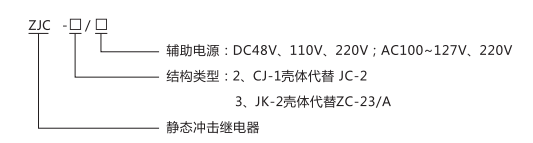 ZJC-3靜態(tài)沖擊繼電器型號(hào)命名及含義圖片 ZJC-3靜態(tài)沖擊繼電器型號(hào)命名及含義圖片