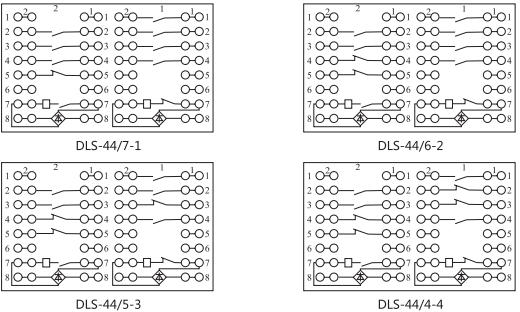 DLS-44/8雙位置繼電器內(nèi)部連接線圖片3 DLS-44/8雙位置繼電器內(nèi)部連接線圖片3