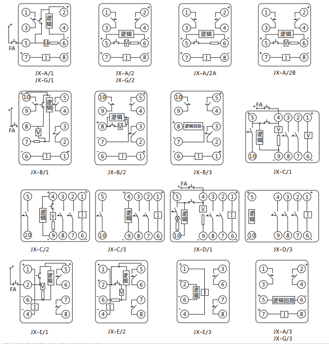 JX-C/2靜態(tài)信號(hào)繼電器內(nèi)部接線及外引接線圖(正視圖) JX-C/2靜態(tài)信號(hào)繼電器內(nèi)部接線及外引接線圖(正視圖)