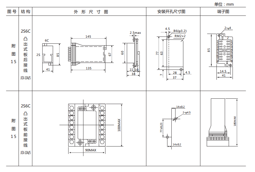 DX-8E信號(hào)繼電器外形及開孔尺寸圖 DX-8E信號(hào)繼電器外形及開孔尺寸圖