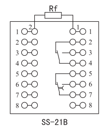 SS-21B型時間繼電器內(nèi)部接線及外引接線圖片 SS-21B型時間繼電器內(nèi)部接線及外引接線圖片