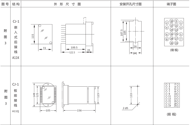 HJS(ZSJ)-10直流斷電延時繼電器外形及開孔尺寸圖片三 HJS(ZSJ)-10直流斷電延時繼電器外形及開孔尺寸圖片三