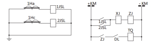 JSL-12繼電器構(gòu)成的二相式定時(shí)限保護(hù)的原理圖 JSL-12繼電器構(gòu)成的二相式定時(shí)限保護(hù)的原理圖