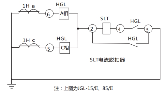 JGL-13/Ⅱ二相靜態(tài)反時(shí)限過流繼電器典型應(yīng)用接線圖 JGL-13/Ⅱ二相靜態(tài)反時(shí)限過流繼電器典型應(yīng)用接線圖